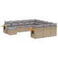 vidaXL 11-tlg. Garten-Sofagarnitur mit Kissen Beige Poly Rattan vidaXL 11-tlg. Garten-Sofagarnitur mit Kissen Beige Poly Rattan