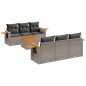vidaXL 7-tlg. Garten-Sofagarnitur mit Kissen Grau Poly Rattan vidaXL 7-tlg. Garten-Sofagarnitur mit Kissen Grau Poly Rattan