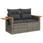 vidaXL 7-tlg. Garten-Sofagarnitur mit Kissen Grau Poly Rattan vidaXL 7-tlg. Garten-Sofagarnitur mit Kissen Grau Poly Rattan