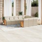 vidaXL 10-tlg. Garten-Sofagarnitur mit Kissen Beige Poly Rattan vidaXL 10-tlg. Garten-Sofagarnitur mit Kissen Beige Poly Rattan