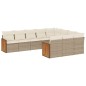 vidaXL 10-tlg. Garten-Sofagarnitur mit Kissen Beige Poly Rattan vidaXL 10-tlg. Garten-Sofagarnitur mit Kissen Beige Poly Rattan