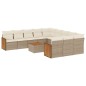 vidaXL 12-tlg. Garten-Sofagarnitur mit Kissen Beige Poly Rattan vidaXL 12-tlg. Garten-Sofagarnitur mit Kissen Beige Poly Rattan