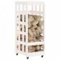 vidaXL Kaminholzregal mit Rollen Weiß 40x49x110 cm Massivholz Kiefer vidaXL Kaminholzregal mit Rollen Weiß 40x49x110 cm Massivholz Kiefer