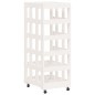 vidaXL Kaminholzregal mit Rollen Weiß 40x49x110 cm Massivholz Kiefer vidaXL Kaminholzregal mit Rollen Weiß 40x49x110 cm Massivholz Kiefer