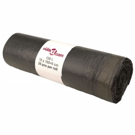 vidaXL Müllsäcke mit Zugband 250 Stk. Schwarz 120 L