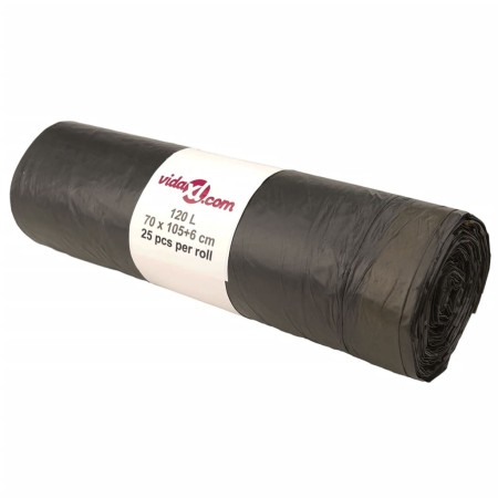 vidaXL Müllsäcke mit Zugband 250 Stk. Schwarz 120 L