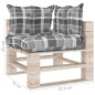 Garten-Ecksofa aus Paletten mit Kissen Kiefernholz Garten-Ecksofa aus Paletten mit Kissen Kiefernholz