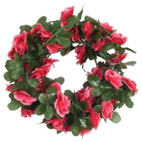vidaXL Künstliche Blumengirlanden 6 Stk. Rosenrot 250 cm