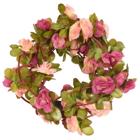 vidaXL Künstliche Blumengirlanden 6 Stk. Rosenrot 250 cm