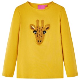 Kinder-Langarmshirt Dunkles Ocker 116