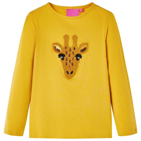 Kinder-Langarmshirt Dunkles Ocker 116