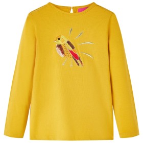 Kinder-Langarmshirt Dunkles Ocker 128