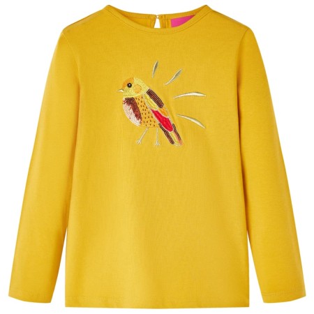 Kinder-Langarmshirt Dunkles Ocker 128