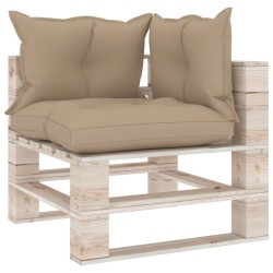 Garten-Ecksofa aus Paletten mit Kissen Kiefernholz
