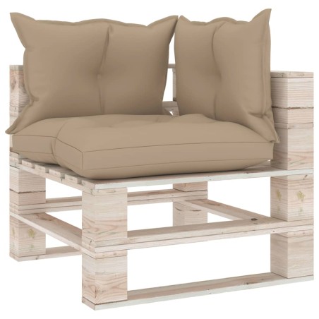 Garten-Ecksofa aus Paletten mit Kissen Kiefernholz
