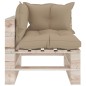 Garten-Ecksofa aus Paletten mit Kissen Kiefernholz Garten-Ecksofa aus Paletten mit Kissen Kiefernholz