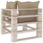 Garten-Ecksofa aus Paletten mit Kissen Kiefernholz Garten-Ecksofa aus Paletten mit Kissen Kiefernholz