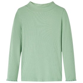 Kinder-Langarmshirt Halbrollkragen Dunkles Minzgrün 92