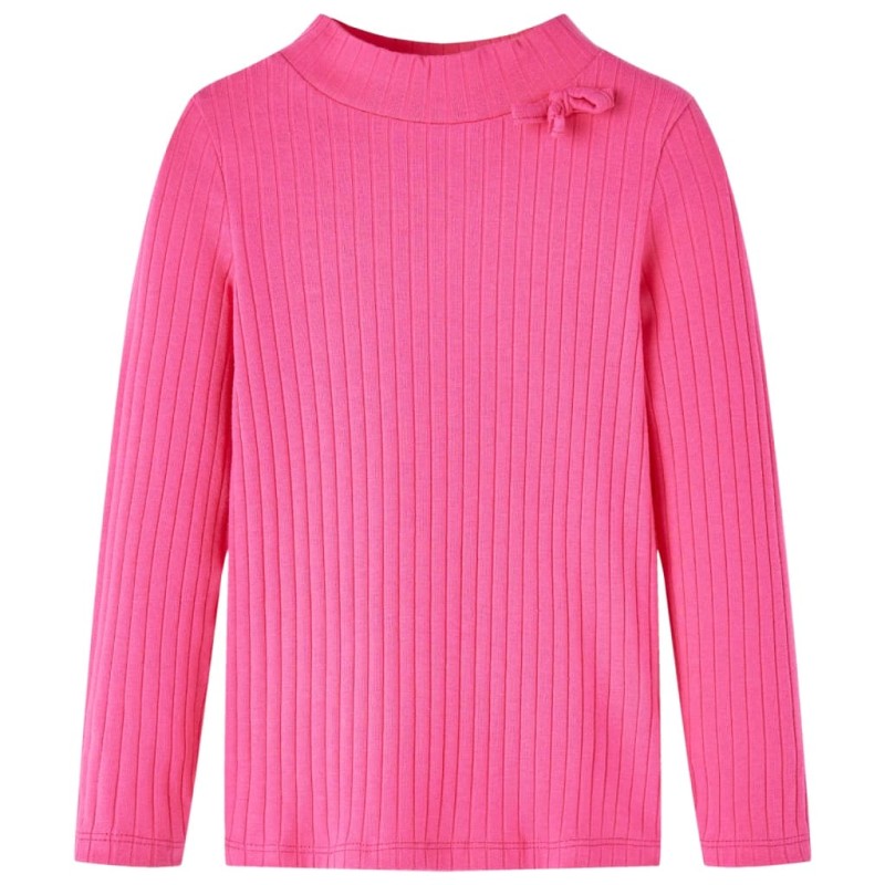 Kinder-Langarmshirt Rippstrick Knallrosa 140 Kinder-Langarmshirt Rippstrick Knallrosa 140
