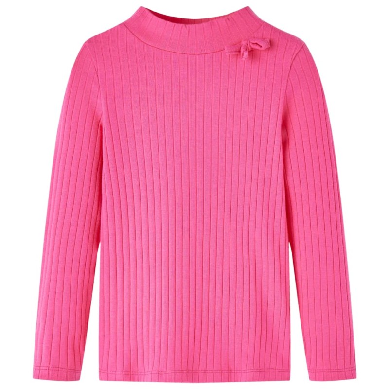 Kinder-Langarmshirt Rippstrick Knallrosa 116 Kinder-Langarmshirt Rippstrick Knallrosa 116