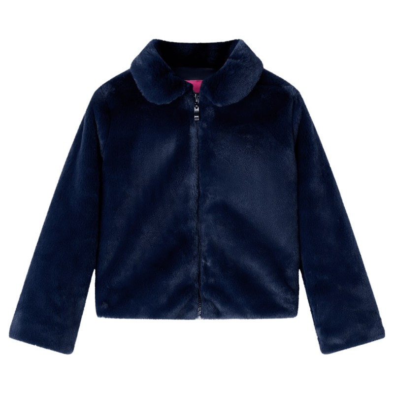 Kindermantel Kunstpelz Marineblau 128 Kindermantel Kunstpelz Marineblau 128