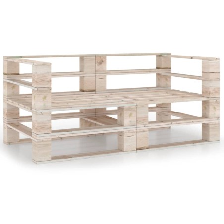 Garten-Palettensofa 2-Sitzer Kiefernholz