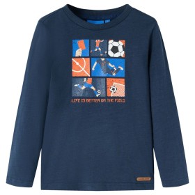 Kinder-Langarmshirt Marineblau Melange 116