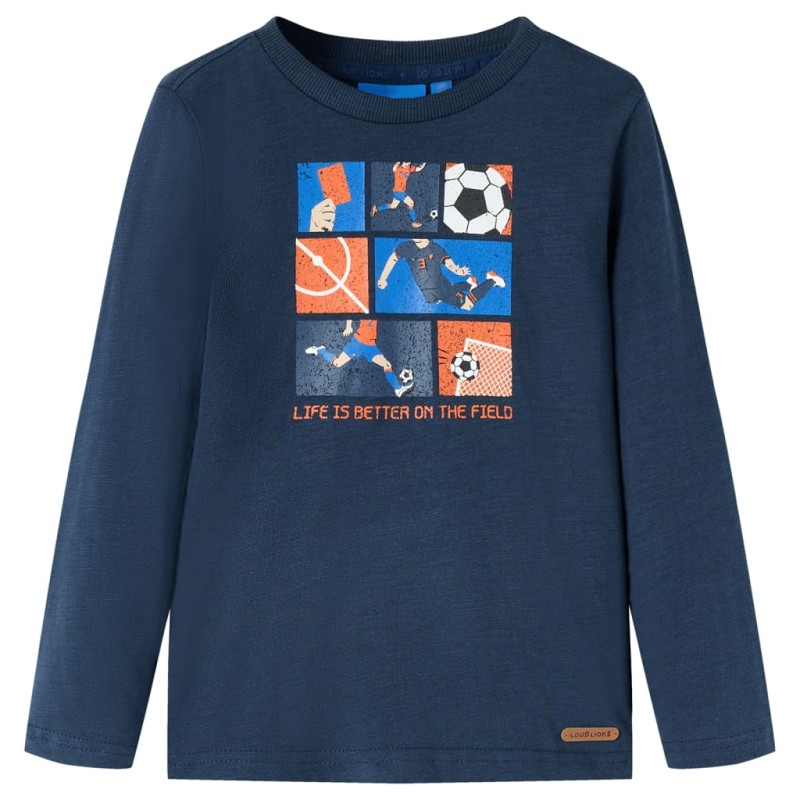 Kinder-Langarmshirt Marineblau Melange 116 Kinder-Langarmshirt Marineblau Melange 116