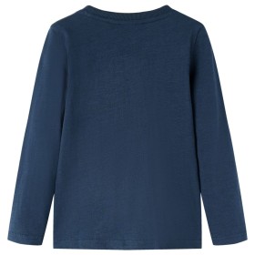 Kinder-Langarmshirt Marineblau Melange 116