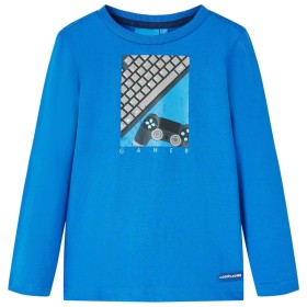 Kinder-Langarmshirt Kobaltblau 140