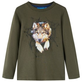 Kinder-Langarmshirt Khaki 140
