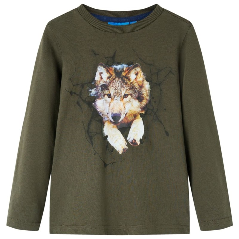 Kinder-Langarmshirt Khaki 140 Kinder-Langarmshirt Khaki 140