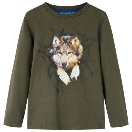 Kinder-Langarmshirt Khaki 140