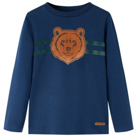 Kinder-Langarmshirt Marineblau 92