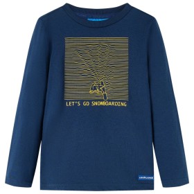 Kinder-Langarmshirt Marineblau 116
