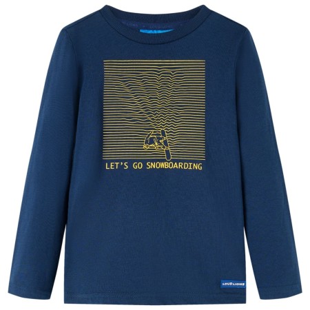 Kinder-Langarmshirt Marineblau 116