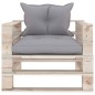 vidaXL Outdoor-Sofa Paletten mit Kissen in Grau Kiefernholz vidaXL Outdoor-Sofa Paletten mit Kissen in Grau Kiefernholz