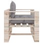 vidaXL Outdoor-Sofa Paletten mit Kissen in Grau Kiefernholz vidaXL Outdoor-Sofa Paletten mit Kissen in Grau Kiefernholz