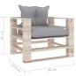 vidaXL Outdoor-Sofa Paletten mit Kissen in Grau Kiefernholz vidaXL Outdoor-Sofa Paletten mit Kissen in Grau Kiefernholz