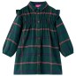 Kinderkleid mit Langen Ärmeln und Rüschen Dunkelgrün 140 Kinderkleid mit Langen Ärmeln und Rüschen Dunkelgrün 140