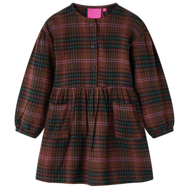 Kinderkleid mit Langen Ärmeln Cognac 116 Kinderkleid mit Langen Ärmeln Cognac 116