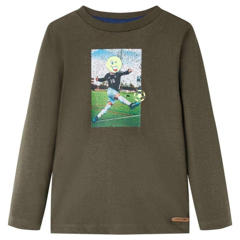 Kinder-Langarmshirt Khaki 92 Kinder-Langarmshirt Khaki 92