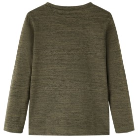 Kinder-Langarmshirt Dunkles Khaki Melange 92