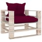Outdoor-Sofa Paletten mit Kissen in Weinrot Kiefernholz Outdoor-Sofa Paletten mit Kissen in Weinrot Kiefernholz