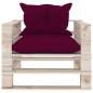 Outdoor-Sofa Paletten mit Kissen in Weinrot Kiefernholz Outdoor-Sofa Paletten mit Kissen in Weinrot Kiefernholz