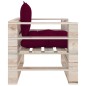 Outdoor-Sofa Paletten mit Kissen in Weinrot Kiefernholz Outdoor-Sofa Paletten mit Kissen in Weinrot Kiefernholz