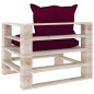 Outdoor-Sofa Paletten mit Kissen in Weinrot Kiefernholz Outdoor-Sofa Paletten mit Kissen in Weinrot Kiefernholz