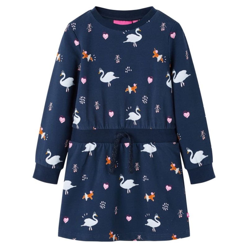 Kinderkleid mit Langen Ärmeln Marineblau 128 Kinderkleid mit Langen Ärmeln Marineblau 128