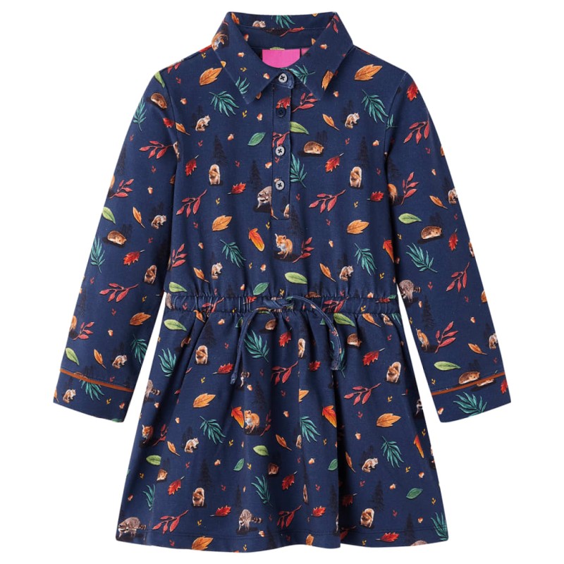 Kinderkleid mit Langen Ärmeln Marineblau 116 Kinderkleid mit Langen Ärmeln Marineblau 116