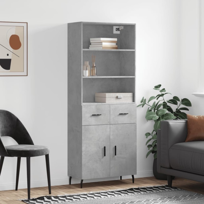 vidaXL Highboard Betongrau 69,5x34x180 cm Holzwerkstoff vidaXL Highboard Betongrau 69,5x34x180 cm Holzwerkstoff
